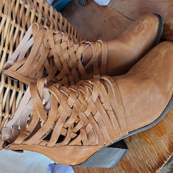 Free People Woven Leather Boots 41 US 10 - Picture 2 of 16